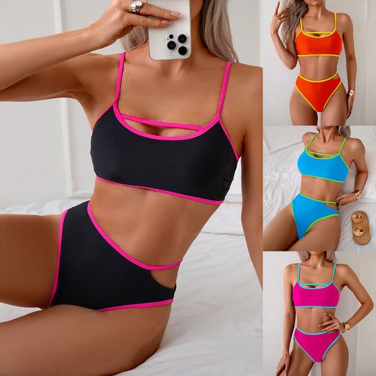 Damen Sportlicher Bikini mit einzigartige Cut-out-Details EB