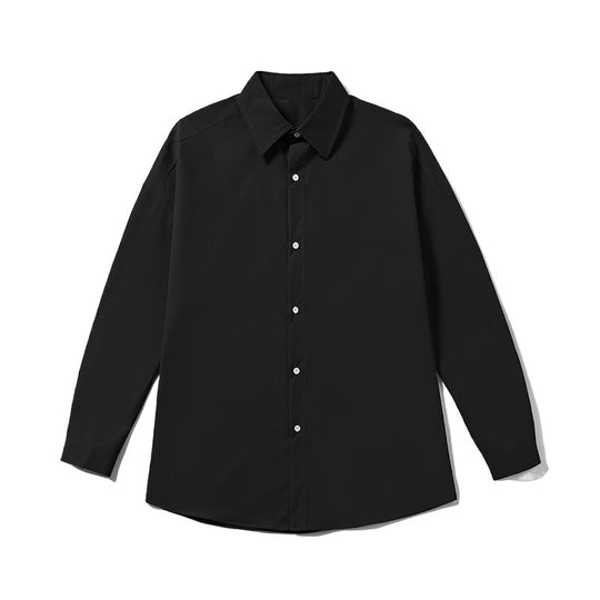Herren nan leichtes Overshirt-Hemdjacke aus Baumwollmix mit verdeckter Knopfleiste, überschnittener Schulter und abgerundetem Saum EB