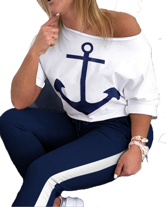 Damen Oversize T-Shirt mit Anker-Druck EB