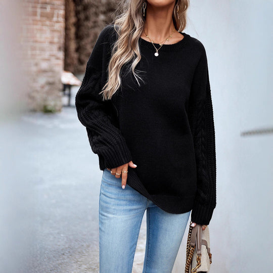 Damen Pullover mit strukturierten Ärmeln und modernem Feinstrick EB