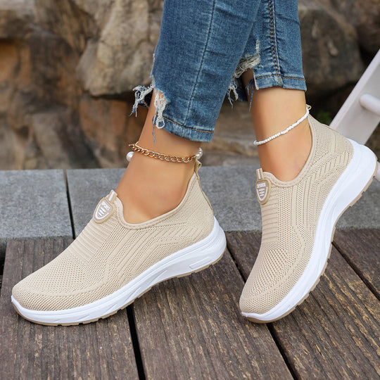 Damen Atmungsaktive Slip-On Freizeitschuhe mit dämpfender Sohle EB