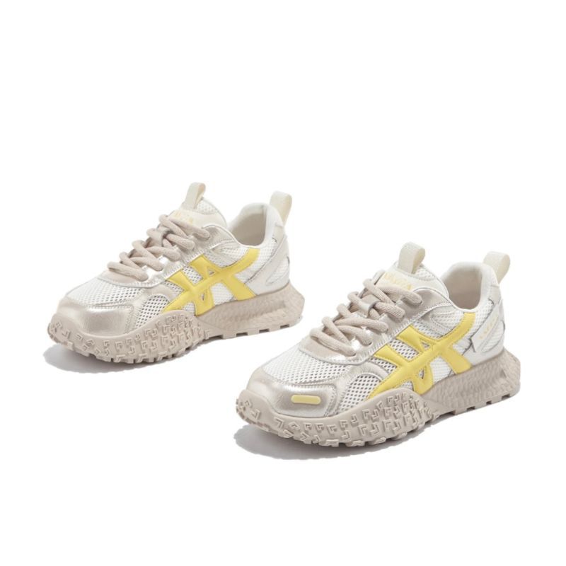 Damen Sportliche Trend-Sneaker mit atmungsaktiven Mesh-Obermaterialien und stoßdämpfender Sohle EB
