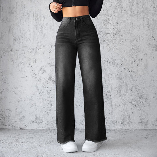 Damen Weite High-Waist Jeans im modernen Vintage-Look EB