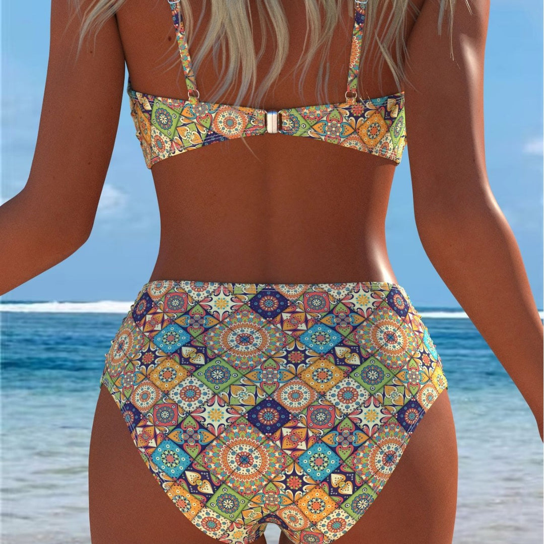 Damen Bikini-Set mit elegantem Balconette-Oberteil und hoch geschnittenen Badeshorts EB