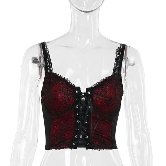 Damen figurbetonte Bluse mit Rüschendetails und Schnürung EB