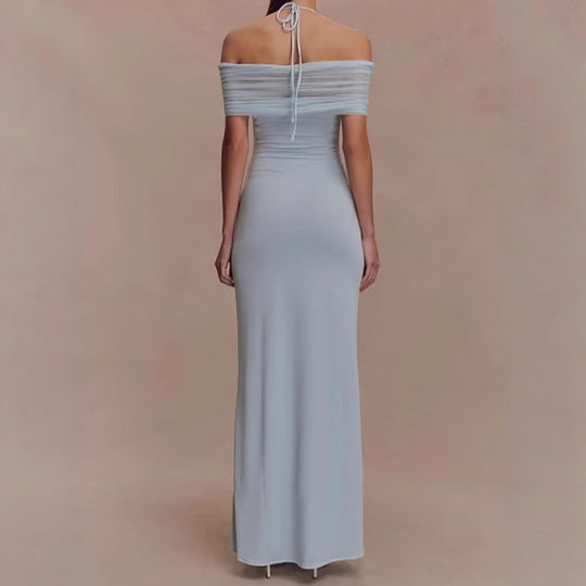 Damen Elegantes Maxikleid mit raffiniertem Schulterdesign EB