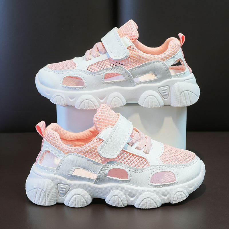 Damen modische Sneakers mit atmungsaktiver Mesh-Oberfläche und verstellbarem Klettverschluss EB