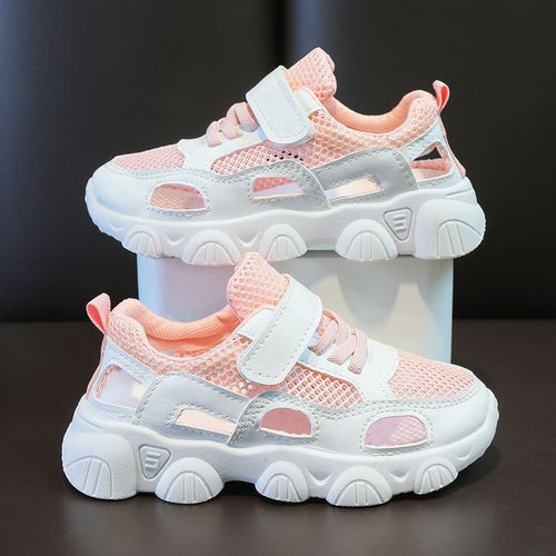 Damen modische Sneakers mit atmungsaktiver Mesh-Oberfläche und verstellbarem Klettverschluss EB