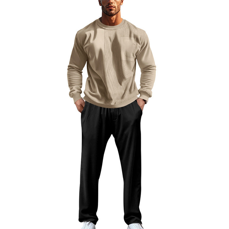 Herren Bequemer und eleganter Freizeitanzug mit praktischen Taschen und elastischem Bund EB