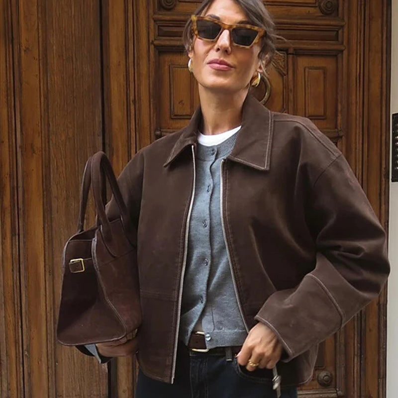 Damen Elegante Oversized-Jacke im lässigen Stil EB