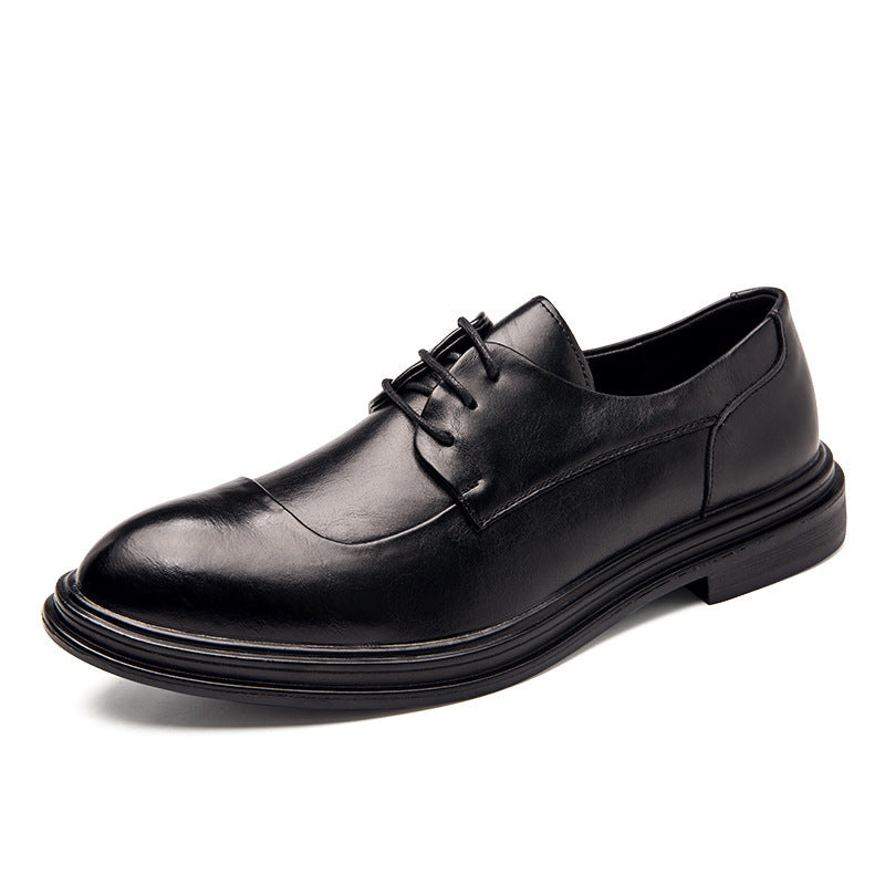 Herren elegante Vollleder Derby-Schnürschuhe mit gepolstertem Komfortfußbett EB