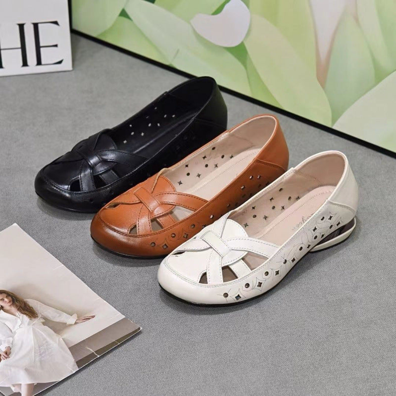 Damen Ballerina mit modischem Cut-Out und komfortablem Fußbett EB