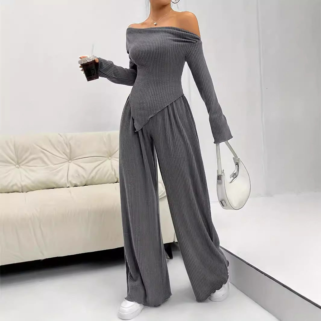 Damen trendiger Jumpsuit mit Off-Shoulder-Design EB
