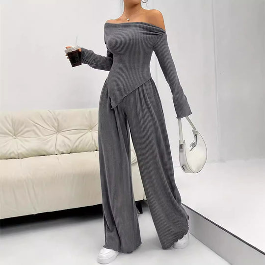 Damen trendiger Jumpsuit mit Off-Shoulder-Design EB
