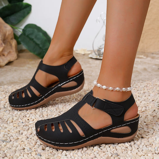 Damen Komfortable Sandalen mit anatomischem Fußbett und verstellbarem Riemendesign EB