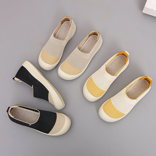 Damen Slip-On Sneakers mit atmungsaktiver Strickstruktur EB
