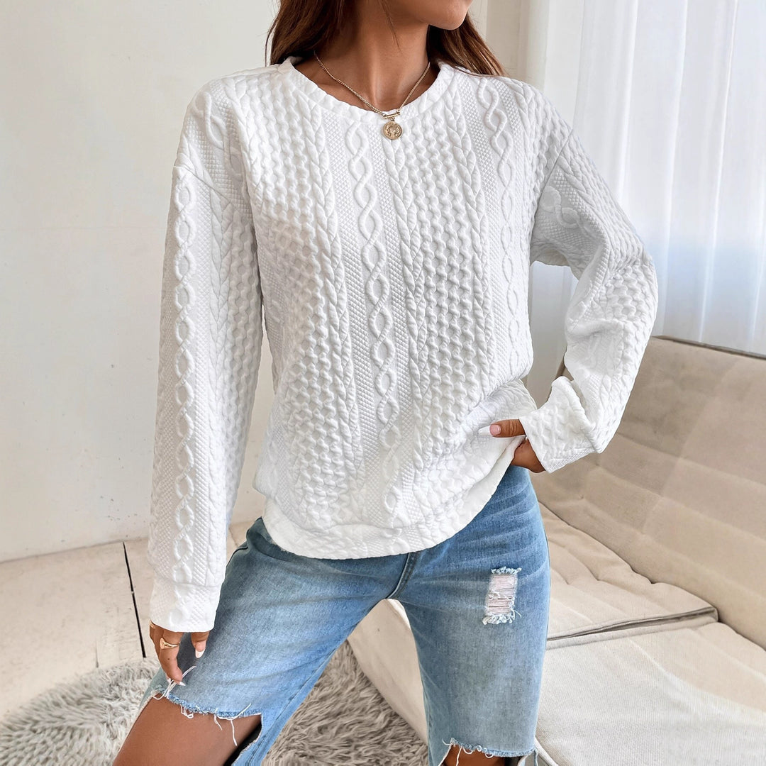 Damen Strickpullover mit strukturierter Oberfläche und lässigem Schnitt EB