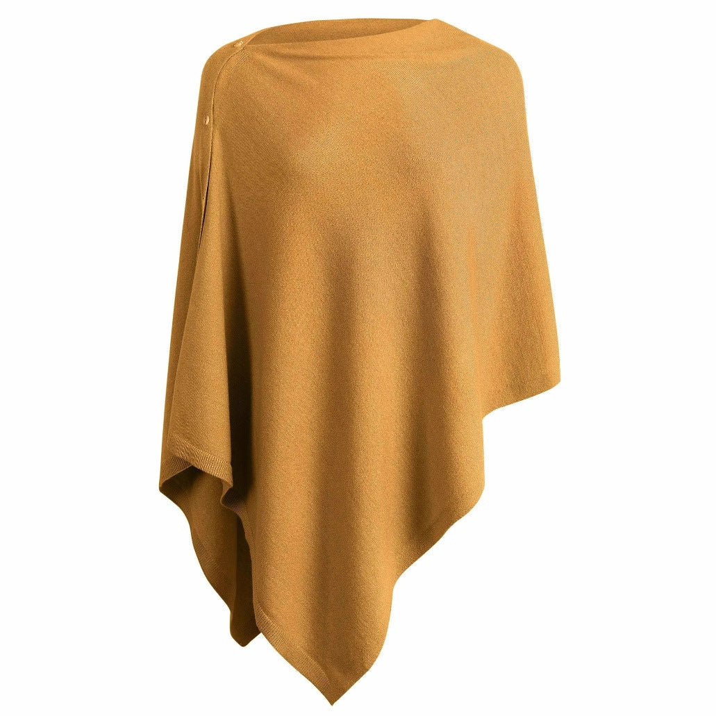 Damen vielseitiger Poncho aus hochwertiger Materialmischung EB