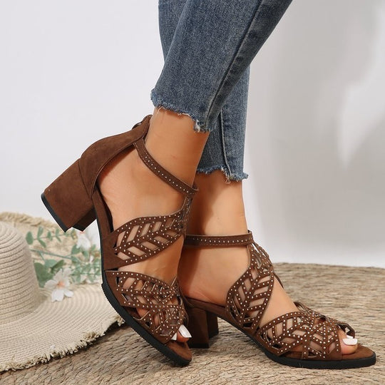 Damen Elegante Sandalen mit glamourösem Strassdetail und modischem Riemendesign EB