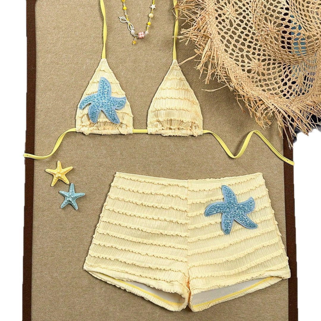 Damen Bikini mit raffinierten Volants und maritimen Details EB
