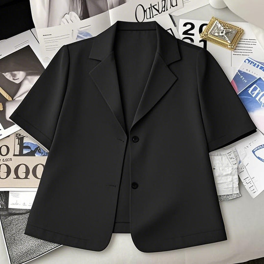 Damen Kurzärmelige Blazerjacke aus leichtem Material EB