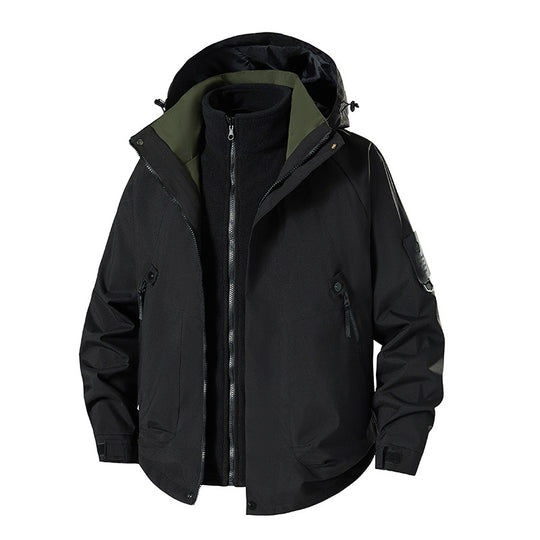 Herren wetterfeste Hardshell-Jacke mit herausnehmbarer Thermofleece-Weste EB