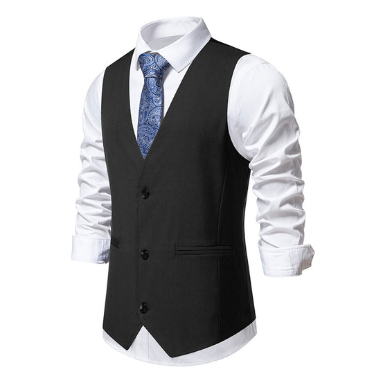 Herren elegante Anzugweste mit modernem Schnitt und praktischen Taschen EB