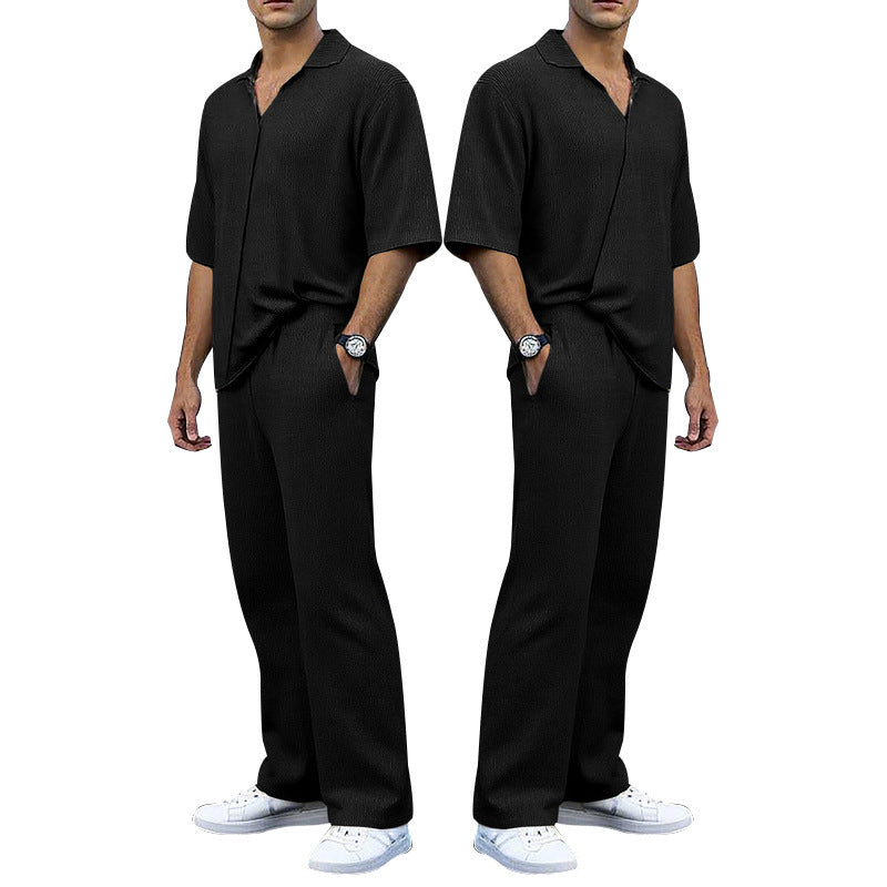 Herren elegantes Freizeit-Outfit aus weichem Strickmaterial mit lässigem Schnitt EB