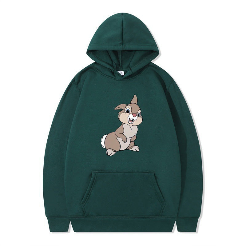 Damen Kapuzenpullover mit niedlichem Hasen-Design und bequemen Kängurutaschen EB