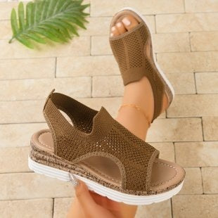 Damen Bequeme und atmungsaktive Sandalen mit elastischem Einsatz EB