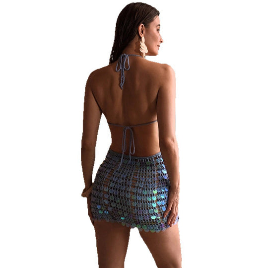 Damen Strandkleid mit glitzernden Details EB