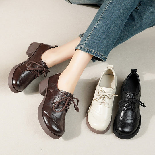 Damen Schnürschuhe mit komfortablem Blockabsatz und eleganter Optik EB