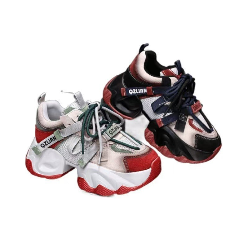 Damen Sportliche Chunky Sneakers mit atmungsaktivem Obermaterial und dämpfender Sohle EB