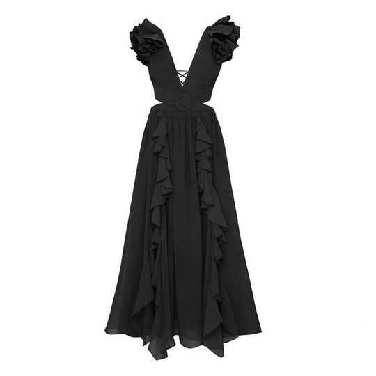 Damen Schwimmanzug mit voluminösen Rüschendetails und aufregendem Schnitt EB