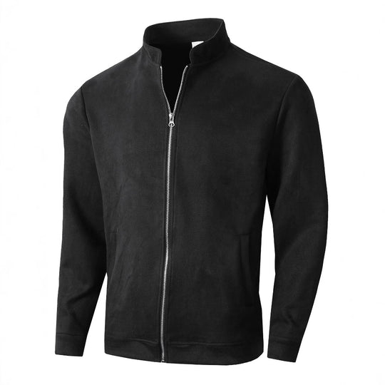 Herren Fleecejacke mit Stehkragen und seitlichen Taschen EB