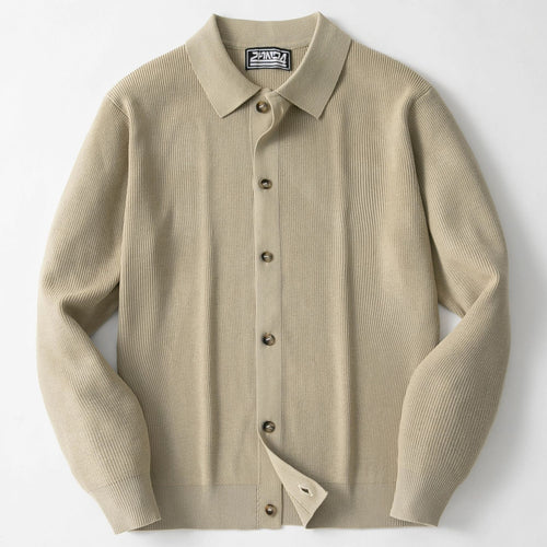 Herren Strickjacke mit modernem Kragen und hochwertigen Knöpfen EB