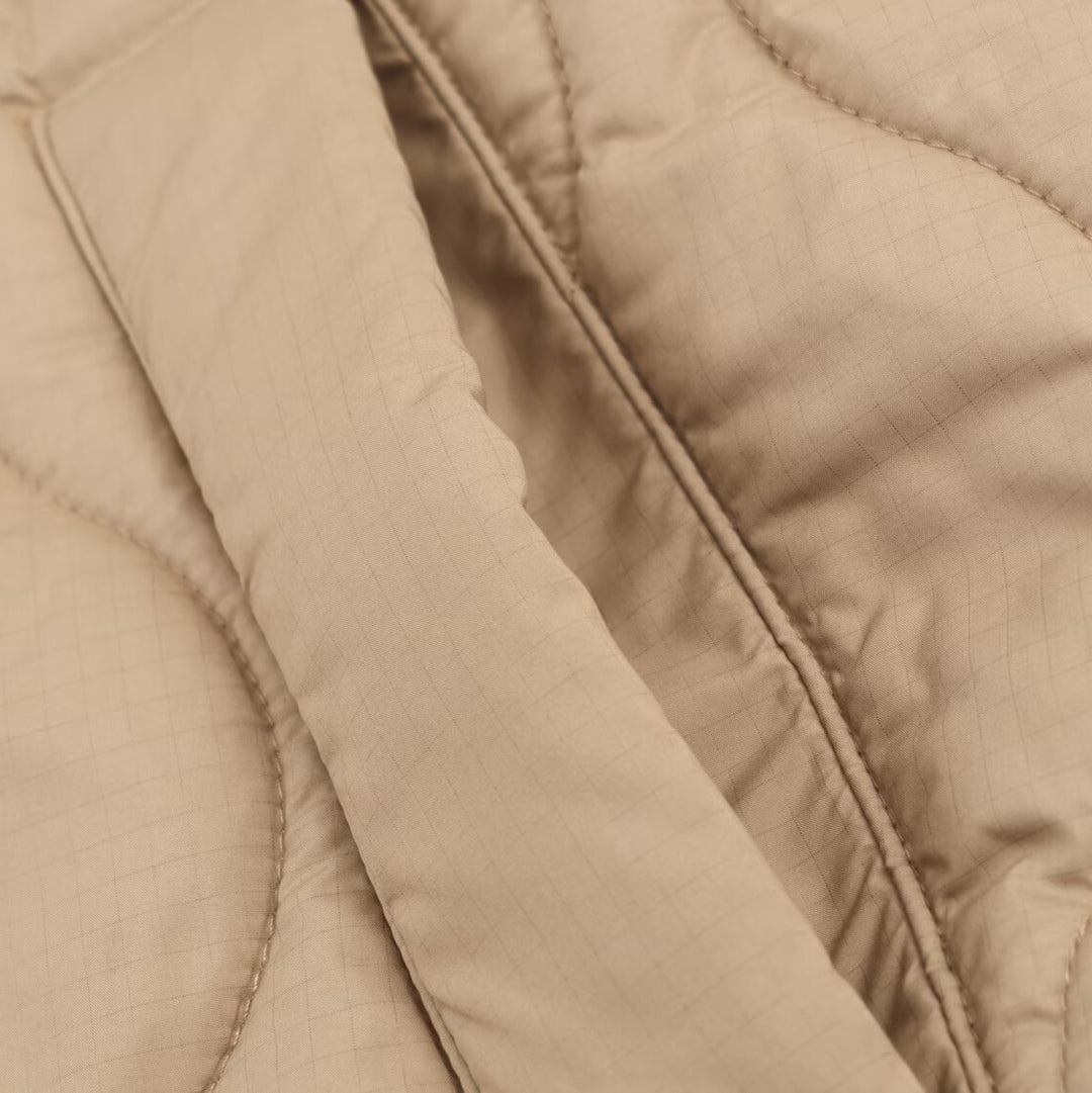 Damen gesteppte Übergangsjacke mit Kapuze und großen Taschen EB