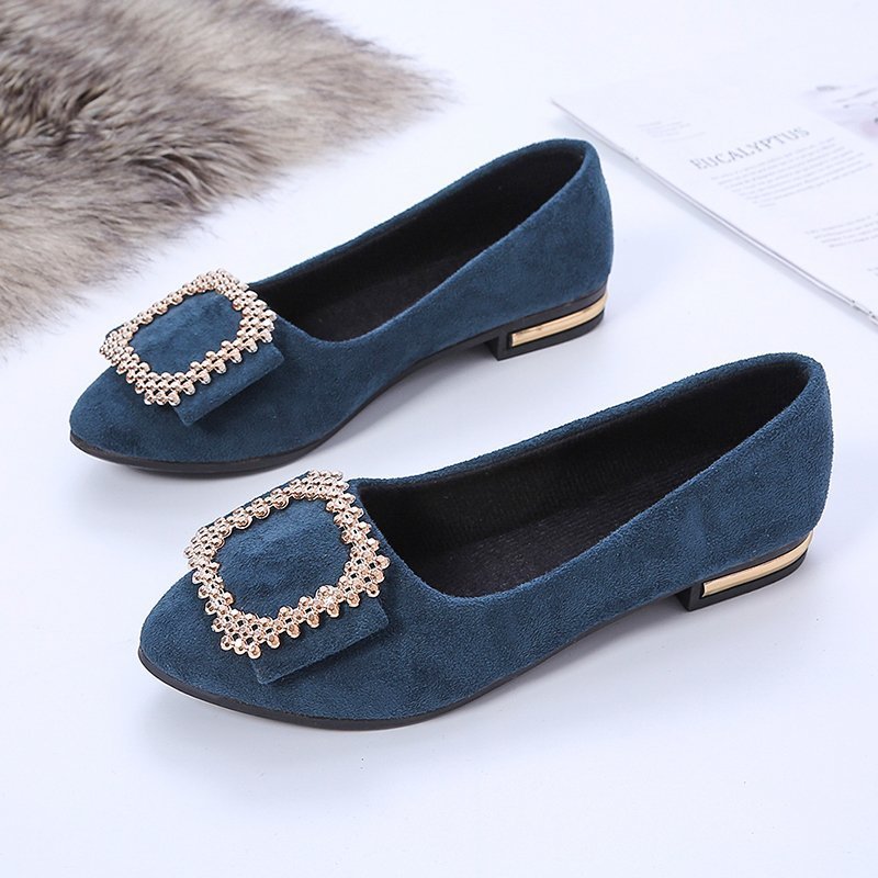 Damen elegante Ballerinas mit glitzerndem Schmuckdetail und bequemem Fußbett EB