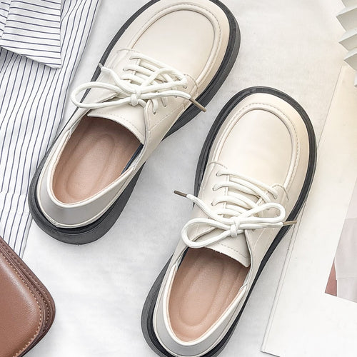 Damen Schnürschuhe mit modischem Plateau und edlem Obermaterial EB
