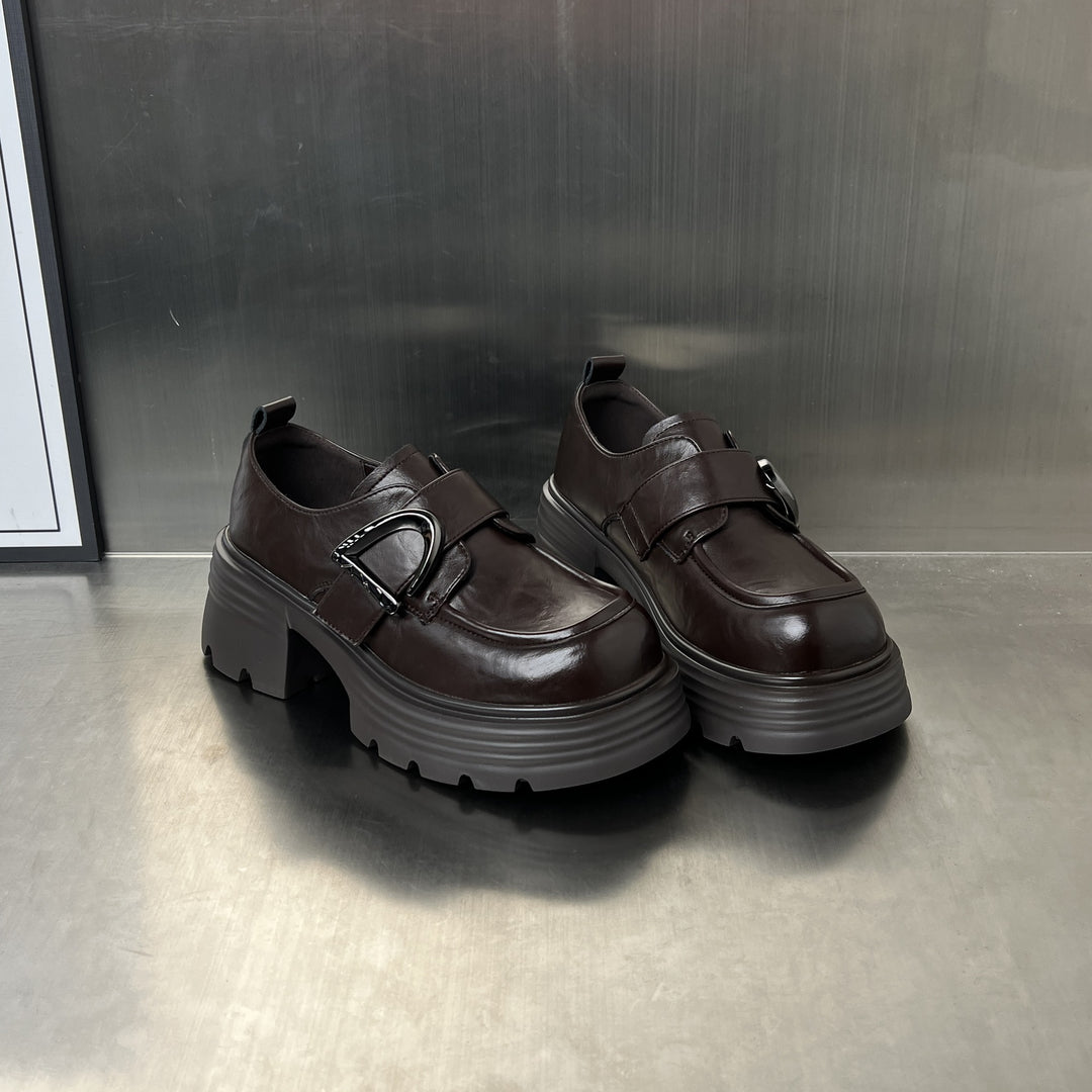 Damen Chunky Loafers mit dekorativem Schnallenverschluss EB