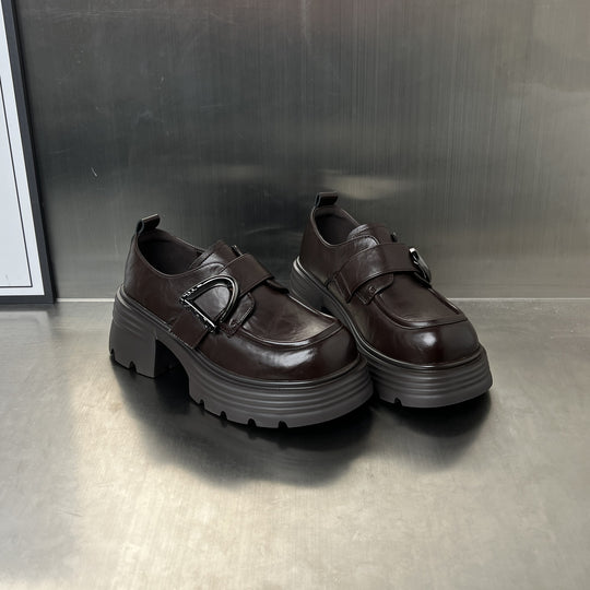 Damen Chunky Loafers mit dekorativem Schnallenverschluss EB