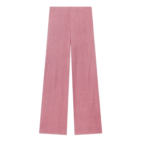 Damen Hochbundhose mit weitem Schnitt und lässiger Textur EB