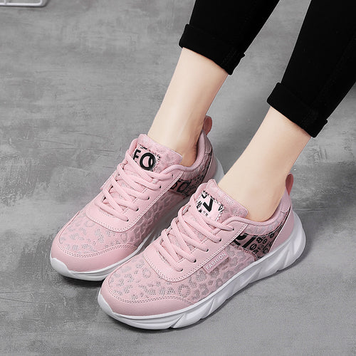 Damen Sportliche Sneaker mit trendigem Leopardenmuster und dämpfender Sohle EB