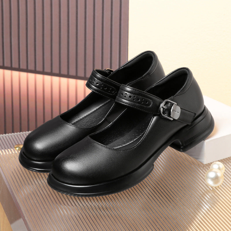 Damen Mary Jane Ballerinas mit verstellbarem Riemen und komfortablem Fußbett EB