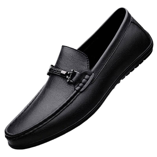 Damen Elegante Mokassins aus hochwertigem Leder mit modischem Schnallenverschluss EB