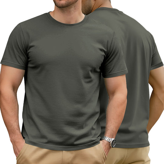Herren nan Basic Kurzarm-T-Shirt aus hochwertigem Baumwollmix mit Rundhalsausschnitt, flachen Nähten und Regular Fit EB