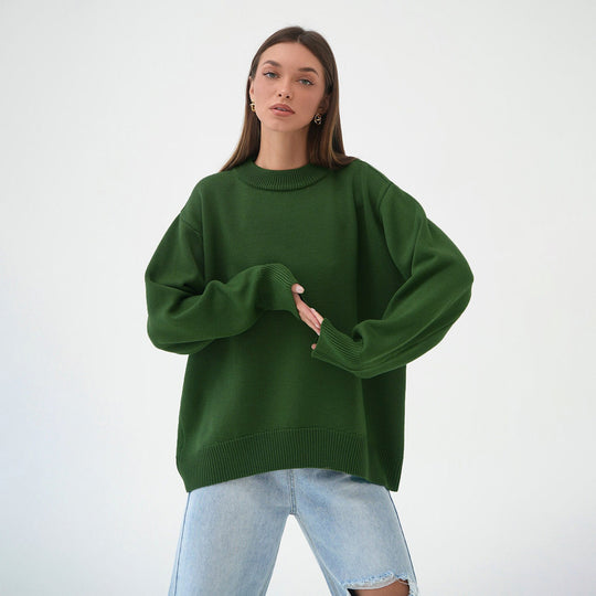 Damen Bequemer Oversized Pullover aus hochwertigem Strick EB