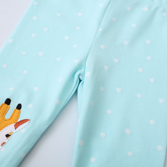 Mädchen Leggings mit entzückender Giraffen- und Regenbogenapplikation EB