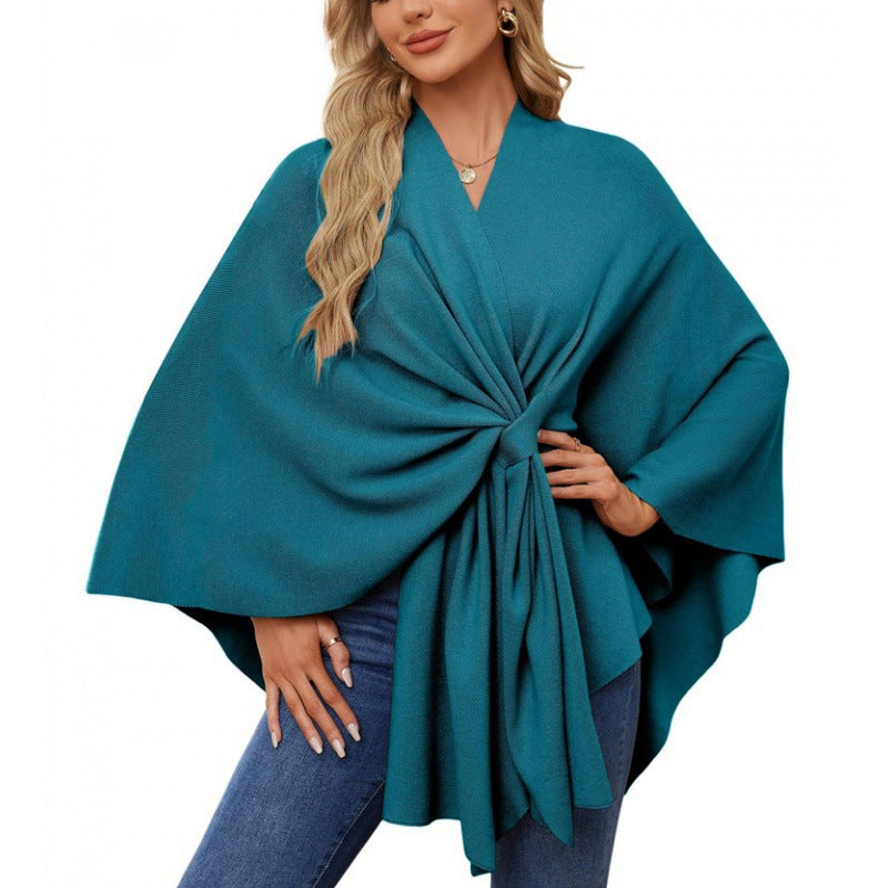 Damen modischer Wickelmantel mit trendigem Design EB