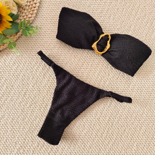 Damen Bandeau-Bikini mit elegantem Schmuckdetail EB
